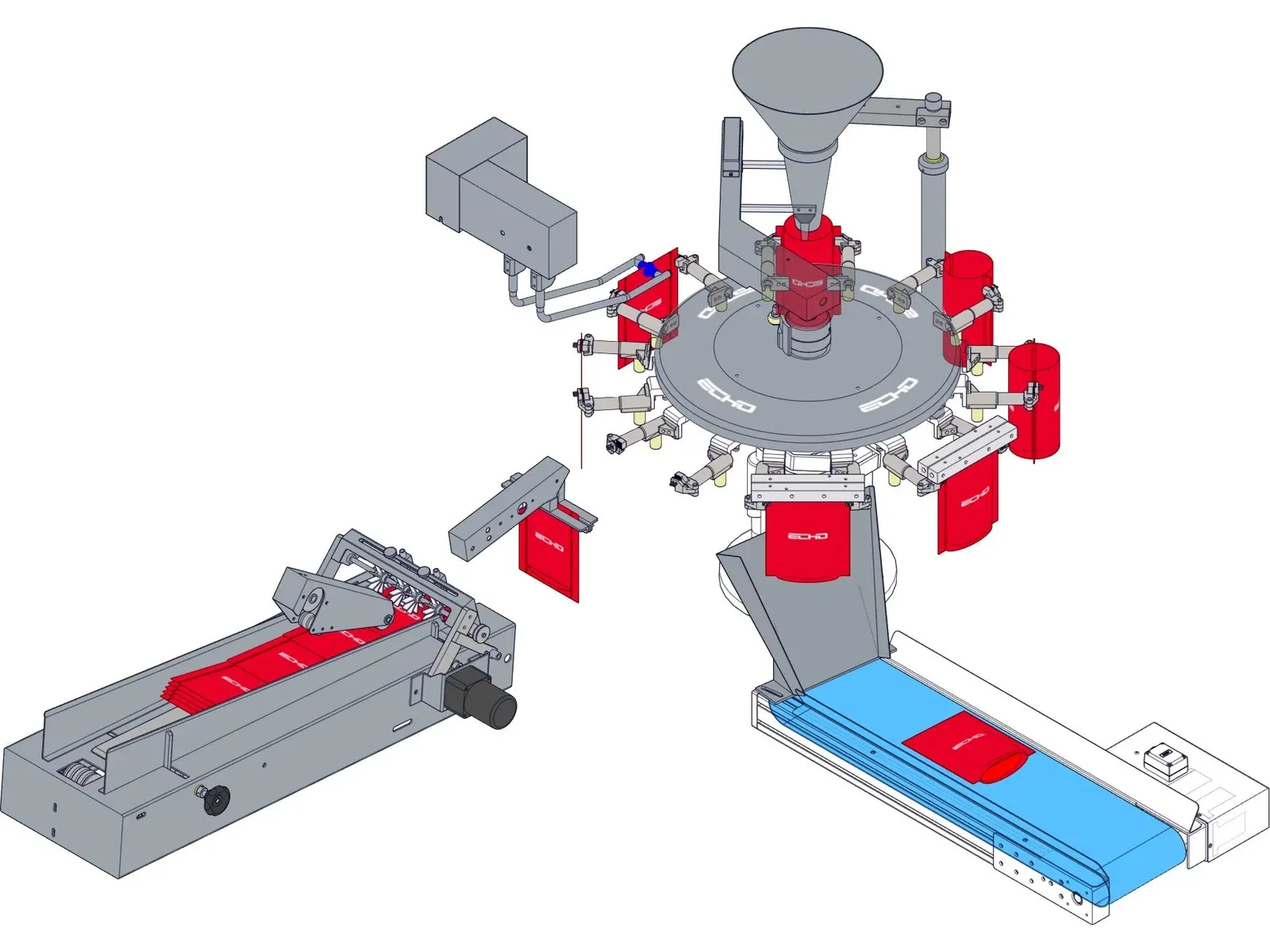 MR series bag feeding layout (horizontal bag magazine)