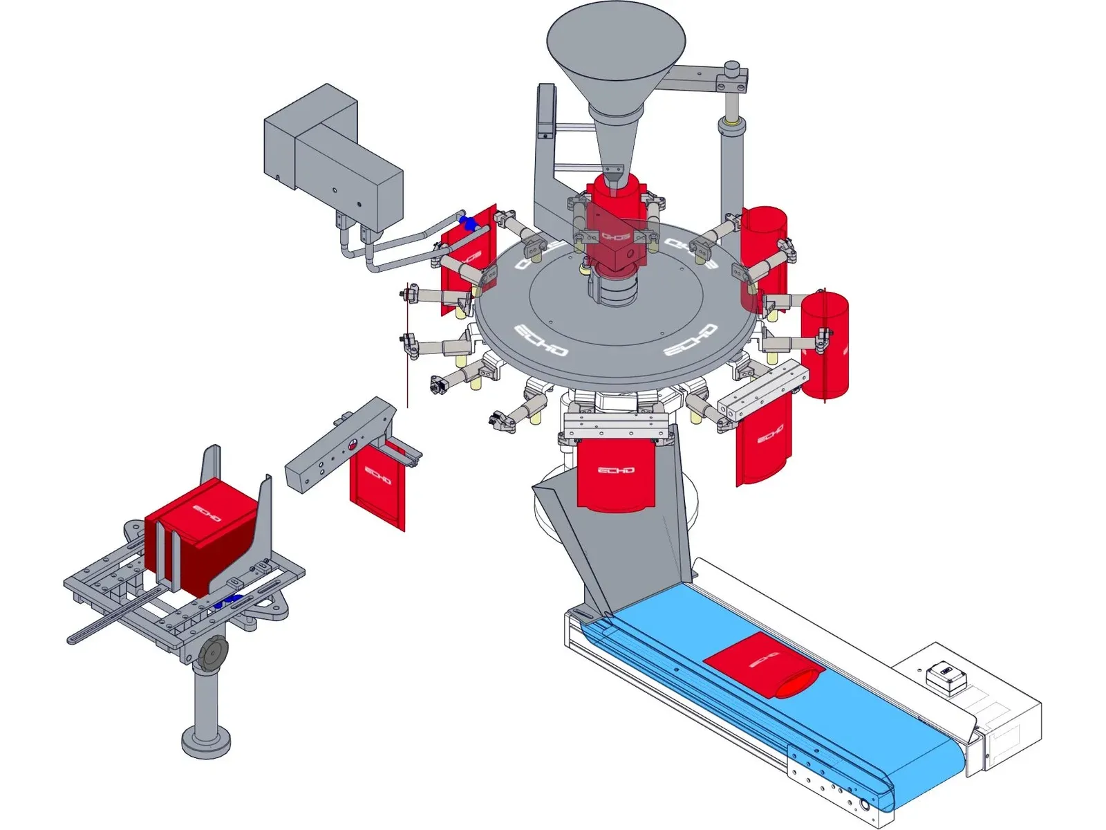 MR series bag feeding layout (vertical bag magazine)